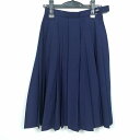 スクールスカート 夏物 w60-丈65 花紺 中学 高校 プリーツ 学生服 制服 女子 中古 HK5453