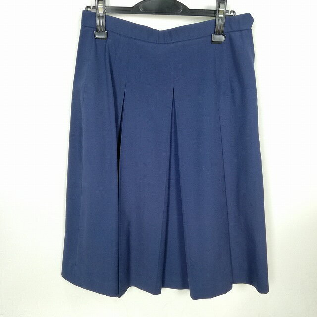 スクールスカート 大きいサイズ 夏物 w72-丈64 花紺 中学 高校 プリーツ 学生服 制服 女子 中古 HK5493