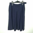 スクールスカート 夏物 w66-丈65 紺 中学 高校 プリーツ 学生服 制服 女子 中古 HK6840