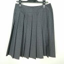 スクールスカート 夏物 w66-丈57 チェック 中学 高校 プリーツ 学生服 制服 女子 中古 HK6881