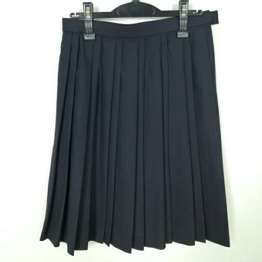 スクールスカート 冬物 w63-丈60 紺 中学 高校 プリーツ 学生服 制服 女子 中古 HK7389 スクールスカート 冬物 w63-丈60 紺 中学 高校 プリーツ 学生服 制服 女子 中古 HK7389