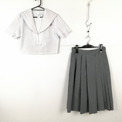 セーラー服 スカート 上下2点セット 富士ヨット 夏物 白3本線 女子 学生服 福岡諏訪中学 白 制服 中古 ランクC NA4430 セーラー服 スカート 上下2点セット 富士ヨット 夏物 白3本線 女子 学生服 福岡諏訪中学 白 制服 中古 ランクC NA4430