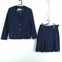 イートン スカート 上下2点セット 170A 冬物 女子 学生服 中学 高校 紺 制服 中古 ランクC EY0291