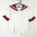 コスプレ セーラー服 上着 白2本線 女子 学生服 中学 高校 白 制服 中古 GM1383