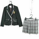コスプレ ブレザー ミニスカート 上下2点セット 160 女子 学生服 中学 高校 黒 制服 中古 GM1434