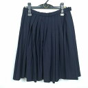 スクールスカート 冬物 w69-丈52 紺 中学 高校 プリーツ 学生服 制服 女子 中古 HK5493