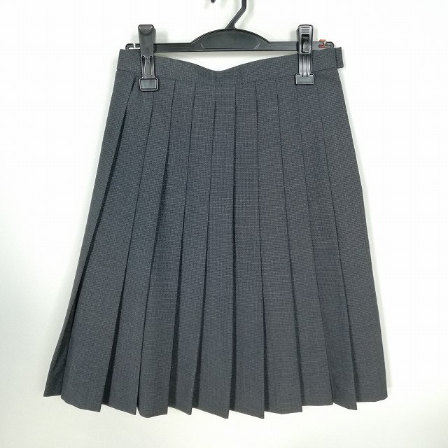 スクールスカート 夏物 w62-丈56 チェック 中学 高校 プリーツ 学生服 制服 女子 中古 HK5940