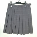 スクールスカート 大きいサイズ 夏物 w72-丈55 チェック 山口誠英高校 プリーツ 学生服 制服 女子 中古 HK6905