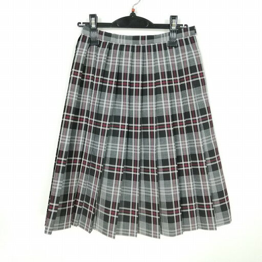 スクールスカート 夏物 w60-丈59 チェック 中学 高校 プリーツ 学生服 制服 女子 中古 HK6918 スクールスカート 夏物 w60-丈59 チェック 中学 高校 プリーツ 学生服 制服 女子 中古 HK6918