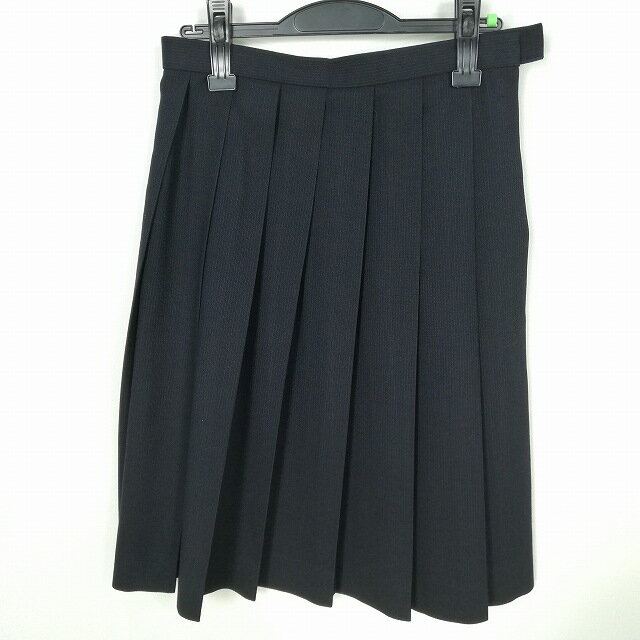 スクールスカート 夏物 w66-丈62 ストライプ 中学 高校 プリーツ 学生服 制服 女子 中古 HK7393