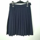 スクールスカート 冬物 w63-丈59 紺 中学 高校 プリーツ 学生服 制服 女子 中古 HK8333
