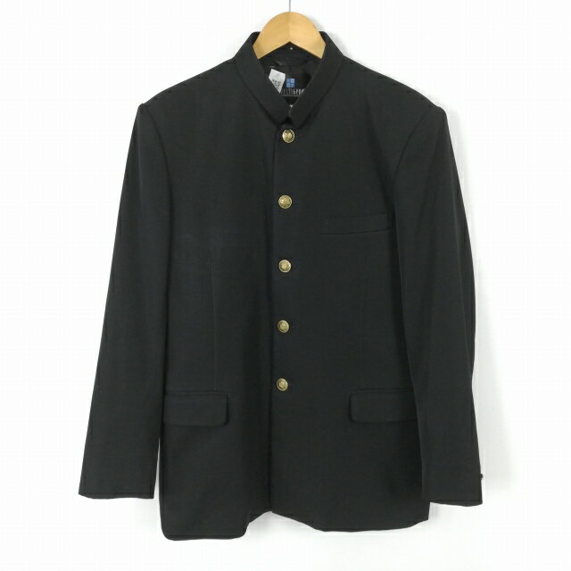 学生服 学ラン 175A 男子 上着 標準型学生服 詰襟 カシドス 黒 中古 ランクC a3 JJ6607