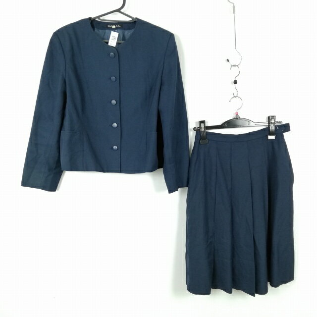 ジャケット スカート 上下2点セット 冬物 女子 学生服 中学 高校 紺 制服 中古 ランクC NA2211