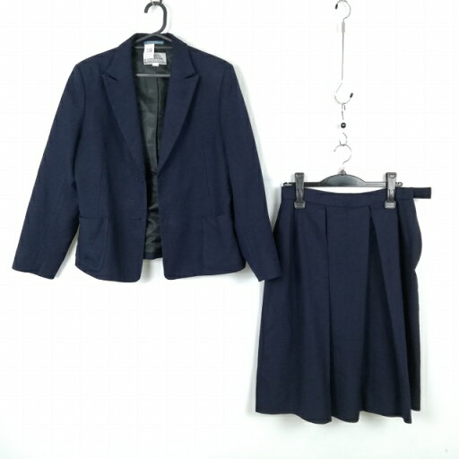 ブレザー スカート 上下2点セット 冬物 女子 学生服 中学 高校 紺 制服 中古 ランクC NA4483 ブレザー スカート 上下2点セット 冬物 女子 学生服 中学 高校 紺 制服 中古 ランクC NA4483