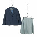 ブレザー スカート 上下2点セット 165 冬物 女子 学生服 中学 高校 紺 制服 中古 ランクC NA4508