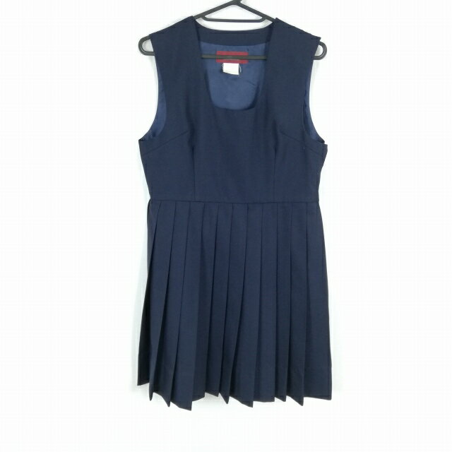 ジャンパースカート バスト84 ウエスト76 トンボ 冬物 女子 学生服 中学 高校 紺 制服 中古 ランクC NA7247