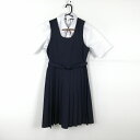 ジャンパースカート 紐タイ 150A バスト84 ウエスト72 ミッシェルクラン 夏物 女子 学生服 中学 高校 紺 制服 中古 ランクB NA7273