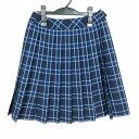 スクールスカート 夏物 w66-丈56 チェック 中学 高校 プリーツ 学生服 制服 女子 中古 HK3962