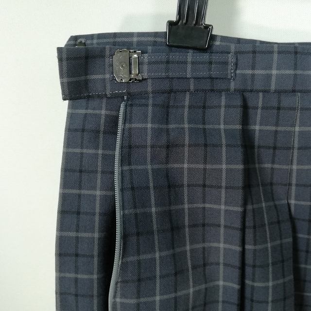 スクールスカート 大きいサイズ 夏物 w72-丈57 チェック 中学 高校 プリーツ 学生服 制服 女子 中古 HK6006