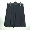 スクールスカート 大きいサイズ 夏物 w75-丈62 ストライプ 中学 高校 プリーツ 学生服 制服 女子 中古 HK8644