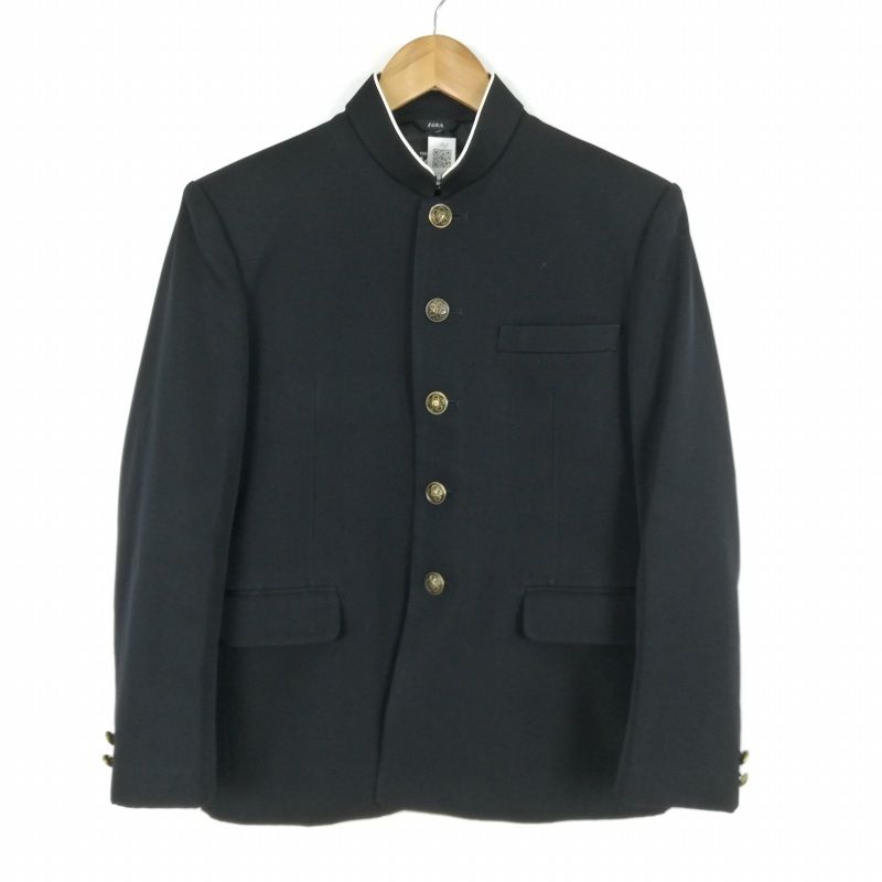 学生服 学ラン 160A 男子 トンボ 上着 ウール混 標準型学生服 ラウンドカラー カシドス 黒 中古 ランクC a3 JJ5616