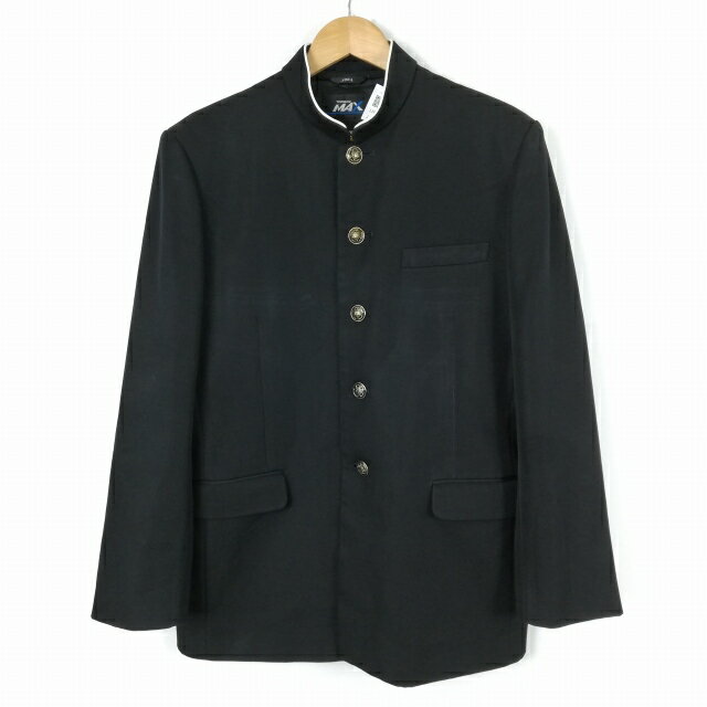 学生服 学ラン 180A 男子 トンボ 上着 ウール混 標準型学生服 ラウンドカラー カシドス 黒 中古 ランクC a3 JJ6351