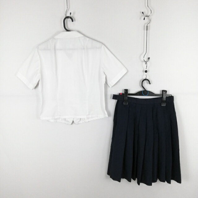 ブラウス スカート 上下2点セット M 夏物 女子 学生服 兵庫姫路東中学 白 制服 中古 ランクC NA6953