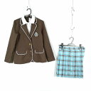 コスプレ ブレザー ミニスカート 上下2点セット 女子 学生服 中学 高校 茶 制服 中古 GM1411