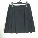 スクールスカート 大きいサイズ 夏物 w72-丈58 チェック 中学 高校 プリーツ 学生服 制服 女子 中古 HK3854