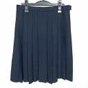 スクールスカート 大きいサイズ 夏物 w78-丈59 紺 中学 高校 プリーツ 学生服 制服 女子 中古 HK3997