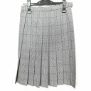 スクールスカート 冬物 w63-丈65 チェック 中学 高校 プリーツ 学生服 制服 女子 中古 HK5289