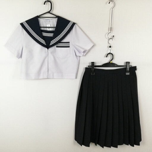 セーラー服 スカート 上下2点セット 夏物 白3本線 女子 学生服 中学 高校 白 制服 中古 ランクC NA4495 セーラー服 スカート 上下2点セット 夏物 白3本線 女子 学生服 中学 高校 白 制服 中古 ランクC NA4495
