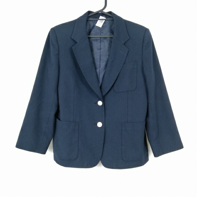 ブレザー 上着 冬物 女子 学生服 中学 高校 紺 制服 中古 ランクC NA4668