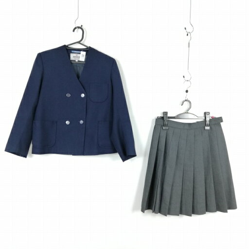 イートン スカート 上下2点セット 冬物 女子 学生服 中学 高校 紺 制服 中古 ランクC NA4674 イートン スカート 上下2点セット 冬物 女子 学生服 中学 高校 紺 制服 中古 ランクC NA4674