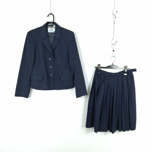 ブレザー スカート 上下2点セット 165A 冬物 女子 学生服 中学 高校 紺 制服 中古 ランクC NA4678 ブレザー スカート 上下2点セット 165A 冬物 女子 学生服 中学 高校 紺 制服 中古 ランクC NA4678