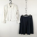 ブラウス スカート 上下2点セット M 中間服 女子 学生服 宮崎商業高校 白 制服 中古 ランクC NA4753