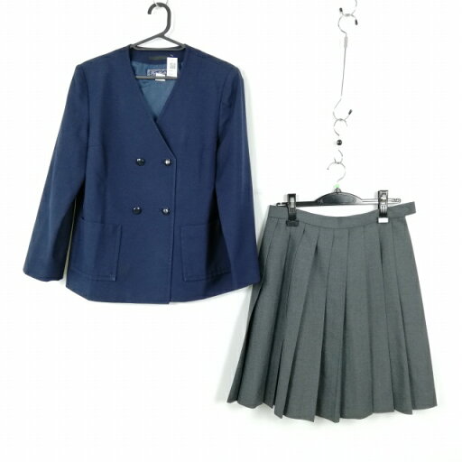 イートン スカート 上下2点セット 160A 富士ヨット 冬物 女子 学生服 岡山高松中学 紺 制服 中古 ランクB NA4767 イートン スカート 上下2点セット 160A 富士ヨット 冬物 女子 学生服 岡山高松中学 紺 制服 中古 ランクB NA4767