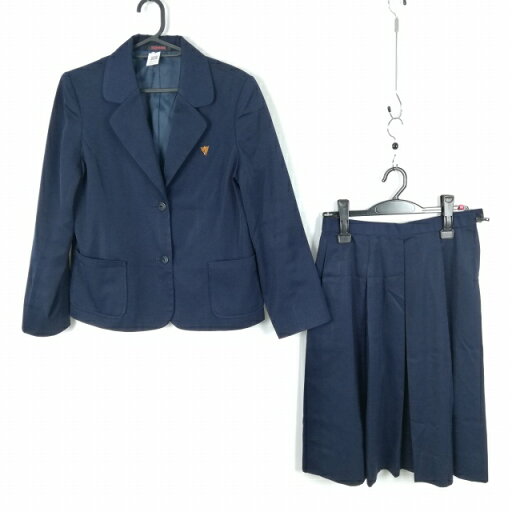 ブレザー スカート 上下2点セット 冬物 女子 学生服 中学 高校 紺 制服 中古 ランクC NA4991 ブレザー スカート 上下2点セット 冬物 女子 学生服 中学 高校 紺 制服 中古 ランクC NA4991