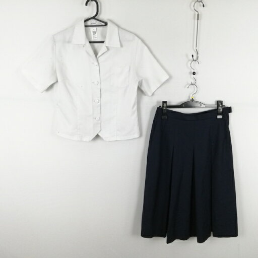 ブラウス スカート 上下2点セット 夏物 女子 学生服 中学 高校 白 制服 中古 ランクC NA5282 ブラウス スカート 上下2点セット 夏物 女子 学生服 中学 高校 白 制服 中古 ランクC NA5282