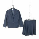 ブレザー スカート 上下2点セット 指定 冬物 女子 学生服 中学 高校 紺 制服 中古 ランクC EY0321
