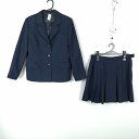 ブレザー ミニスカート 上下2点セット 160A 冬物 女子 学生服 中学 高校 紺 制服 中古 ランクC EY2874