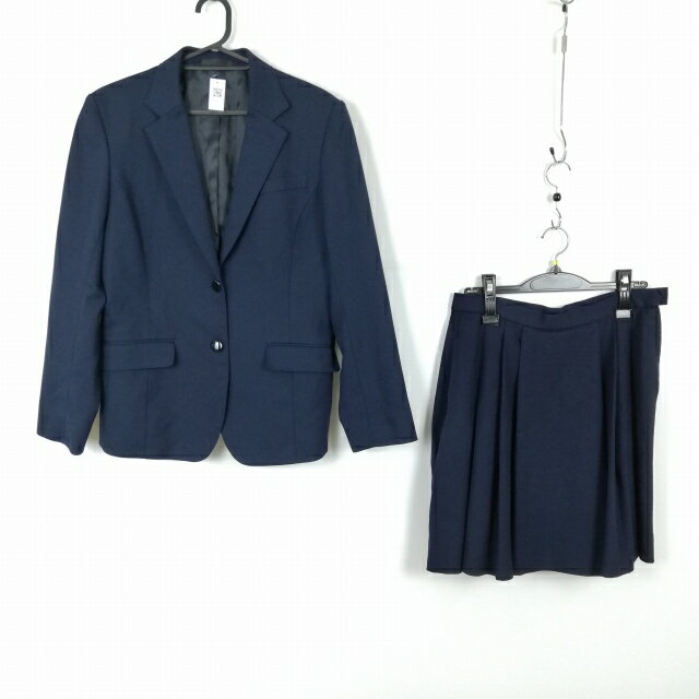 ブレザー スカート 上下2点セット 170A 冬物 女子 学生服 中学 高校 紺 制服 中古 ランクC EY2876