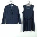 ブレザー ジャンパースカート 上下2点セット 175A 大きいサイズ ミッシェルクラン 冬物 女子 学生服 中学 高校 紺 中古 ランクB EY2879