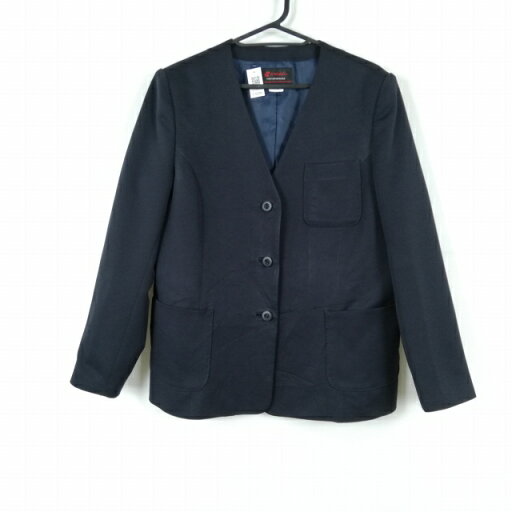 イートン 上着 170A 大きいサイズ カンコー 冬物 女子 学生服 中学 高校 紺 制服 中古 ランクC EY6096 イートン 上着 170A 大きいサイズ カンコー 冬物 女子 学生服 中学 高校 紺 制服 中古 ランクC EY6096