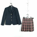 コスプレ ブレザー スカート 上下2点セット M 女子 学生服 中学 高校 紺 制服 中古 GM1419