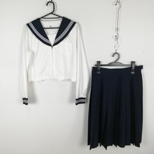 コスプレ セーラー服 スカート 上下2点セット 大きいサイズ 白3本線 女子 学生服 中学 高校 白 制服 中古 GM1462 コスプレ セーラー服 スカート 上下2点セット 大きいサイズ 白3本線 女子 学生服 中学 高校 白 制服 中古 GM1462