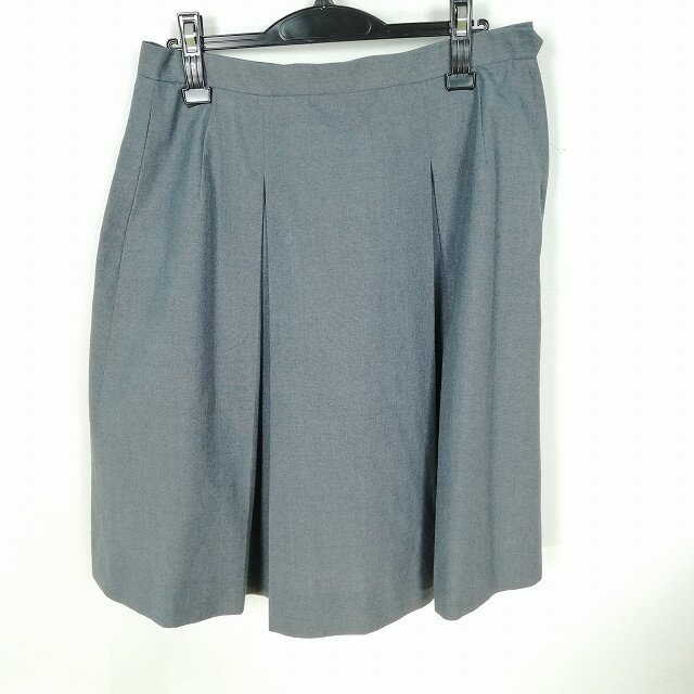 スクールスカート 夏物 w69-丈59 グレー 中学 高校 プリーツ 学生服 制服 女子 中古 HK3537