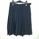 スクールスカート 大きいサイズ 夏物 w72-丈66 紺 中学 高校 プリーツ 学生服 制服 女子 中古 HK5651