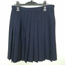 スクールスカート 大きいサイズ 冬物 w72-丈57 紺 中学 高校 プリーツ 学生服 制服 女子 中古 HK5656