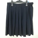 スクールスカート 大きいサイズ 夏物 w78-丈57 紺 中学 高校 プリーツ 学生服 制服 女子 中古 HK5727